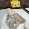 Super Clone Cartier Santos de Cartie Larger Full Diamond Rose Gold 39.8mm – Handcrafted Diamod — view 10