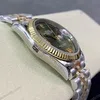 Super Clone Rolex Datejust Olive Green Roman Diamond Dial 126233-0026 36 mm — side profile