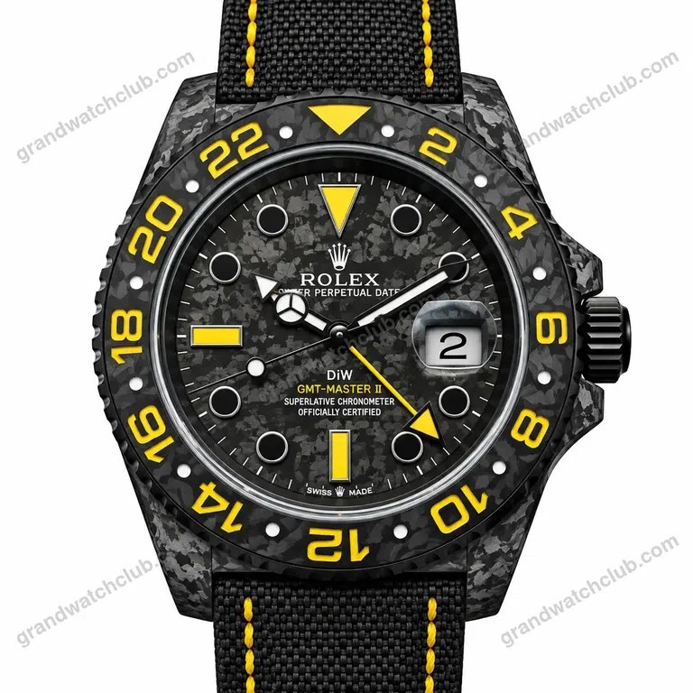 Super Clone Rolex GMT-Master II DIW Carbon Yellow Accent 126710 – Swiss SuperClone