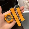 Super Clone Hublot Big Bang 42mm Rubber Strap Steel — dial close-up
