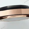 Super Clone Audemars Piguet Royal Oak Offshore Rose Gold 26420ST 42mm Black Dial — on leather display