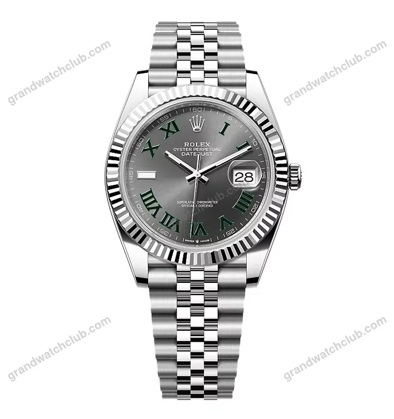 Super Clone Rolex Datejust Rhodium Dial 126334 “Wimbledon” Flutted/Jubilee 41 mm