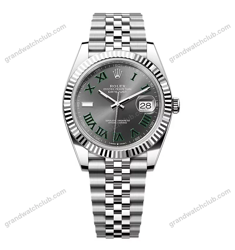 Super Clone Rolex Datejust Rhodium Dial 126334 “Wimbledon” Flutted/Jubilee 41 mm
