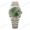Super Clone Rolex Datejust Olive Green Roman Diamond Dial 126233-0025 36 mm