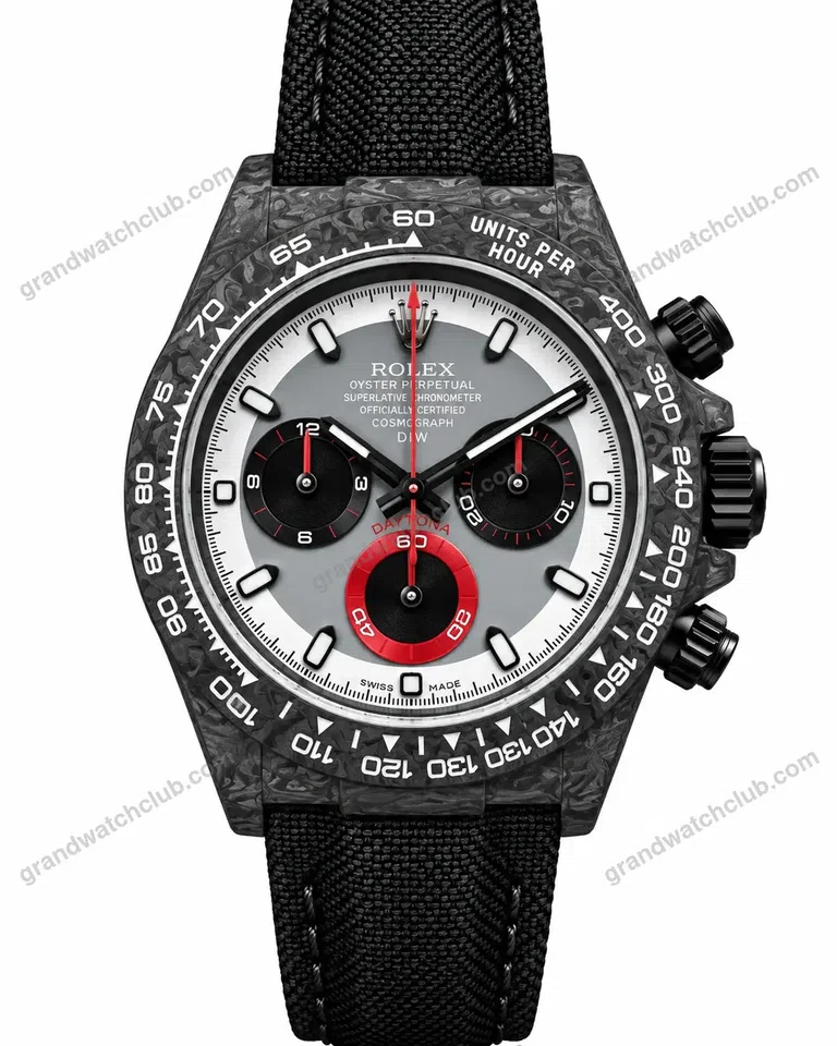 Super Clone Rolex Cosmograph Daytona DIW Carbon Grey Red Panda 116500LN – Swiss SuperClone