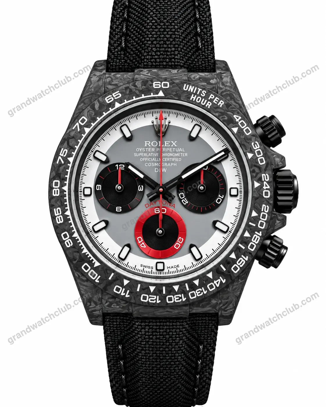 Super Clone Rolex Cosmograph Daytona DIW Carbon Grey Red Panda 116500LN – Swiss SuperClone