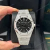 Super Clone Audemars Piguet Royal Oak Frosted Gold 41mm Black Dial Steel — dial close-up
