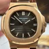 Super Clone Patek Philippe Nautilus 5711R-001 Gray Dial — on leather display