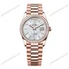 Super Clone Rolex Day-Date White Mother-of-Pearl Diamond Dial 128345rbr-0077 36 mm