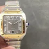 Super Clone Cartier Santos De Cartier CRW2SA0030 Demi Yellow Gold — dial close-up