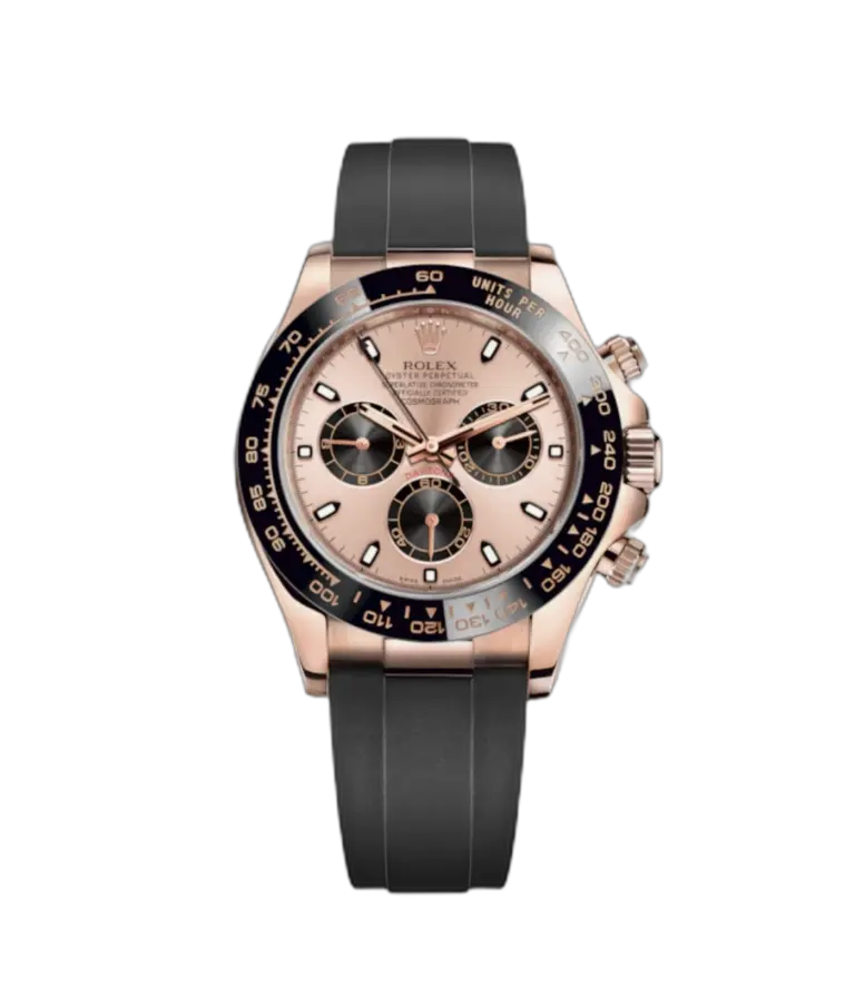 Reduced Super Clone Rolex Daytona Rose Gold Oysterflex 1