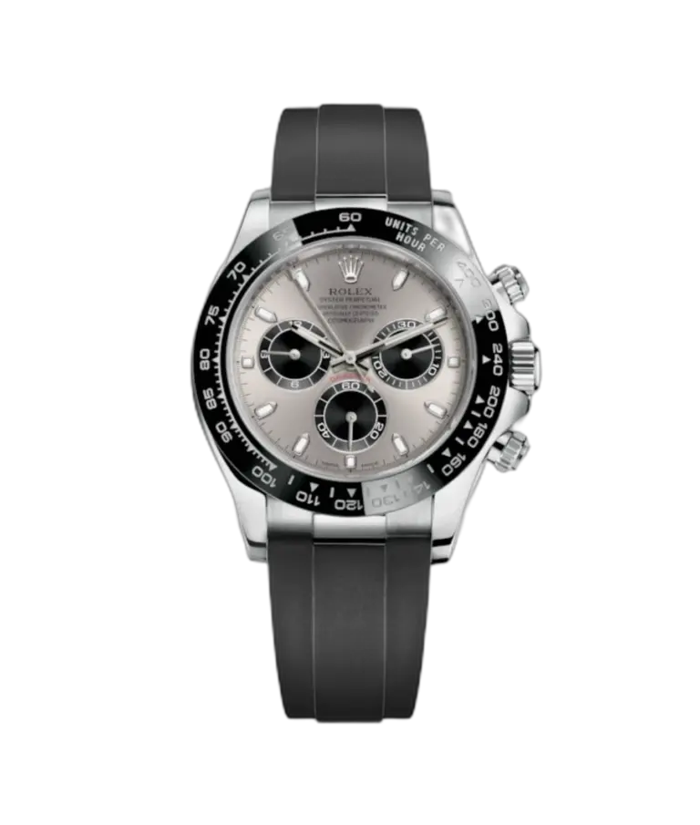 Super Clone Rolex Daytona Silver Oysterflex 1