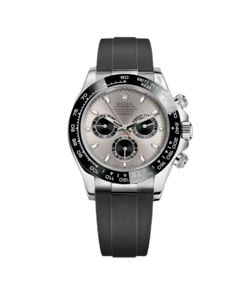 Super Clone Rolex Daytona Silver Oysterflex 1