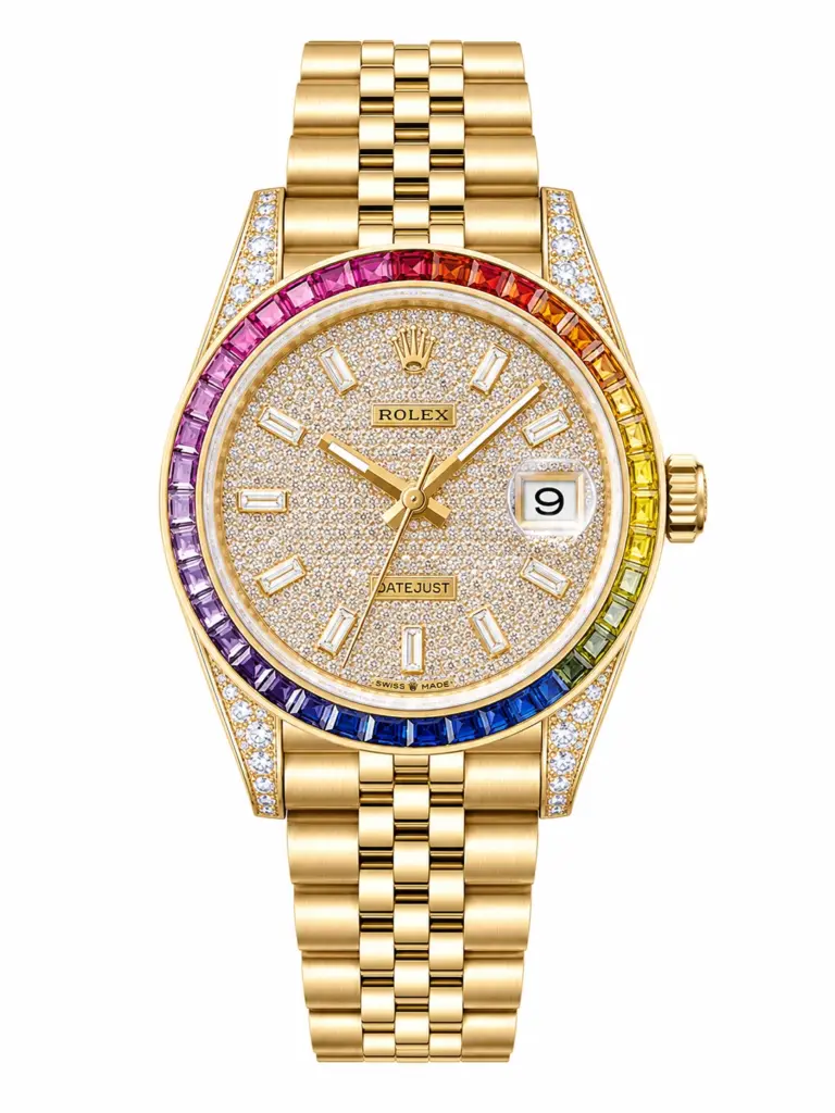 Super Clone Rolex Datejust Rainbow Rose Gold Diamond Dial 1