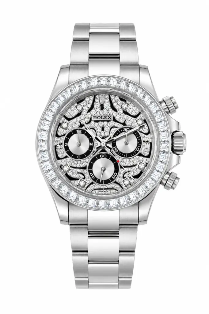 Super Clone Rolex Daytona White Gold Diamond Edition
