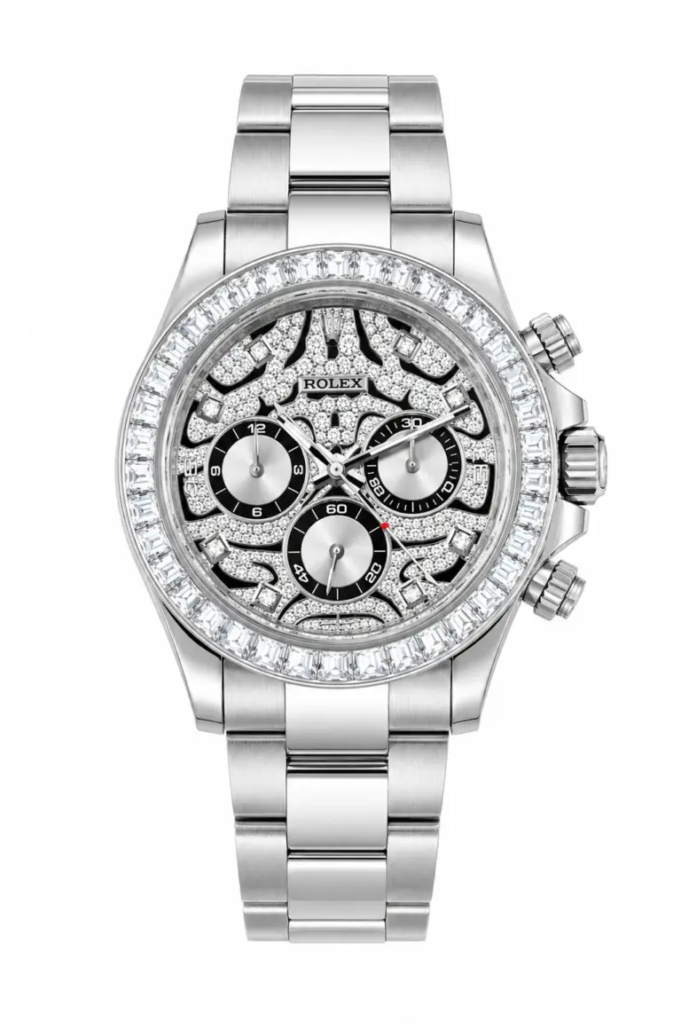 Super Clone Rolex Daytona White Gold Diamond Edition