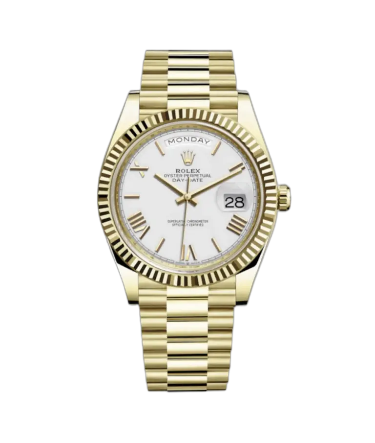 Super Clone Rolex Day Date Gold White Dial 1