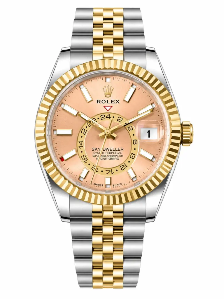 Super Clone Rolex Sky Dweller Champagne Two Tone Jubilee