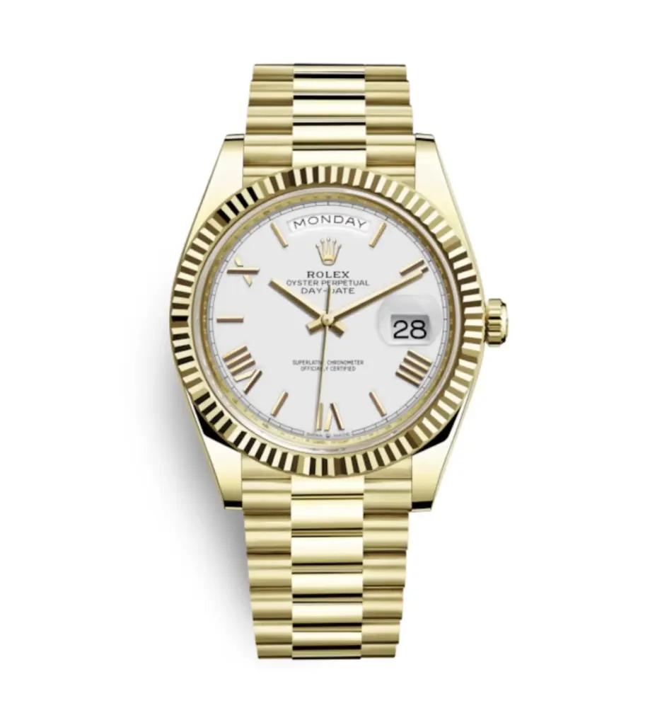 Super Clone Rolex Day Date Gold White Dial 1