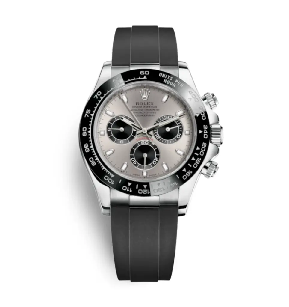 Super Clone Rolex Daytona Silver Oysterflex 1