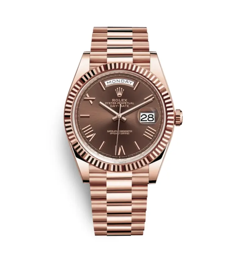 Super Clone Rolex Day Date Rose Gold Chocolate Dial 1