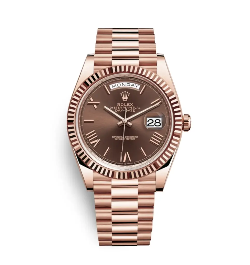 Super Clone Rolex Day Date Rose Gold Chocolate Dial 1