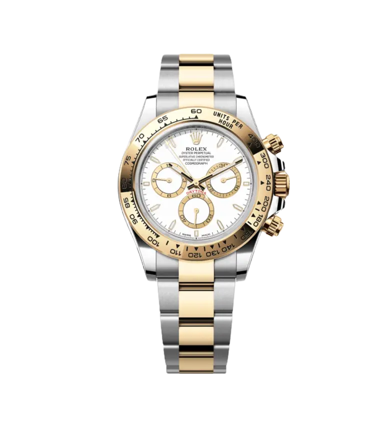 Super Clone Rolex Cosmograph Daytona White And Yellow Gold 1