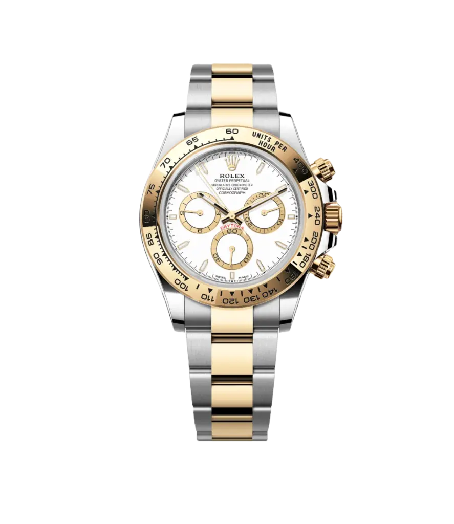 Super Clone Rolex Cosmograph Daytona White And Yellow Gold 1