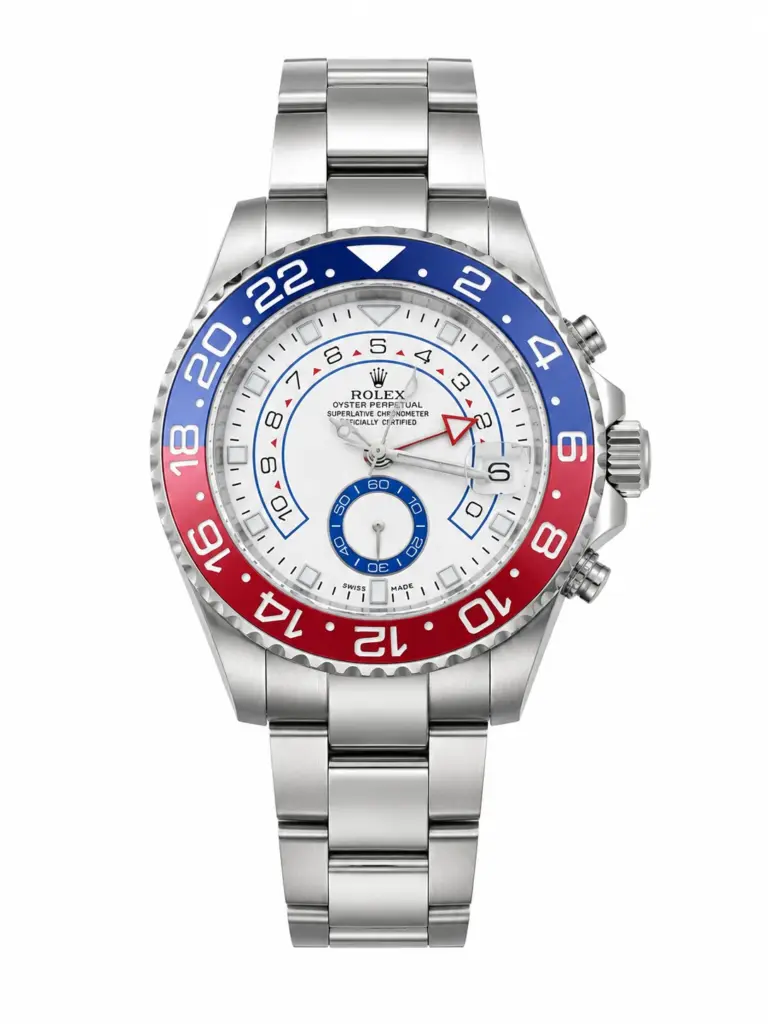 Rolex Yacht Master II Blue Red Bezel White Dial Oyster Bracelet