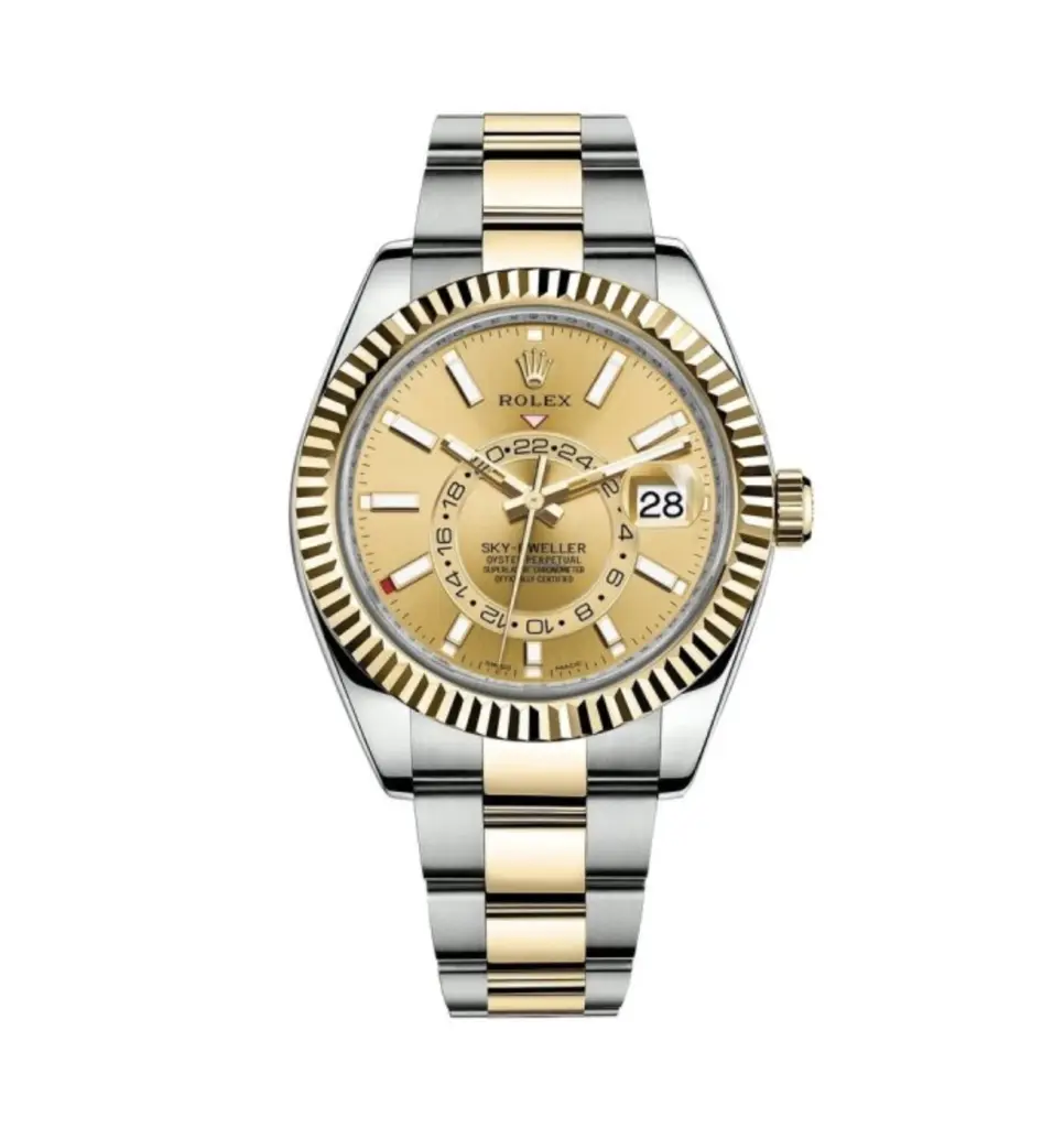 Super Clone Rolex Sky Dweller Two Tone Champagne Dial 1